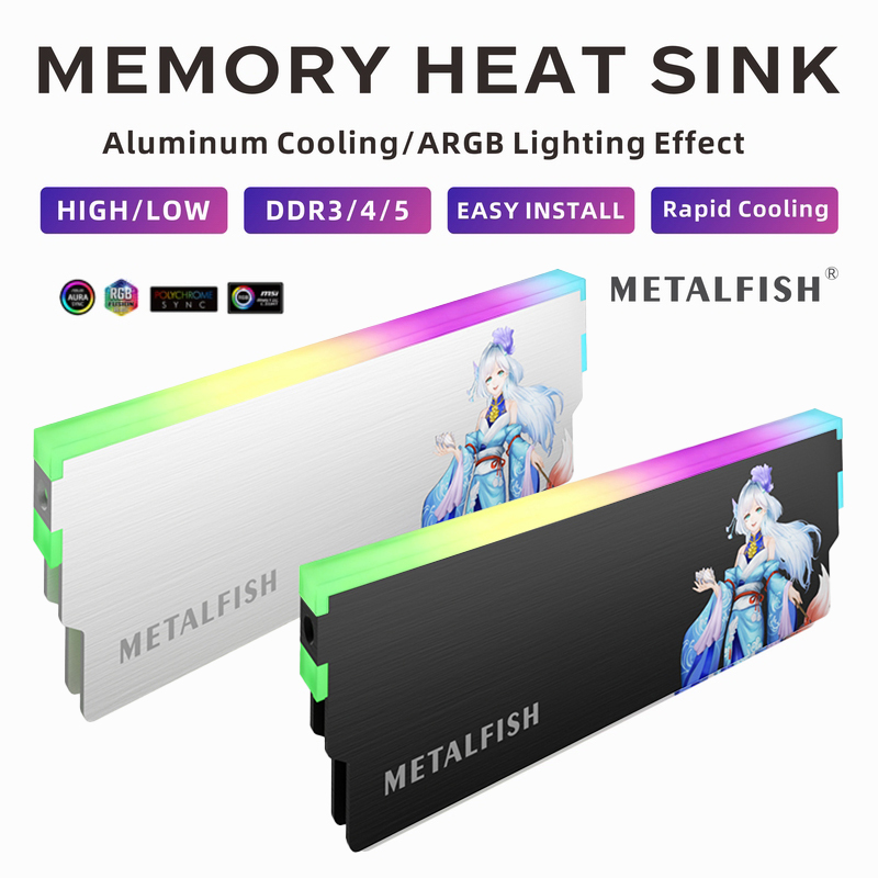 Ram Memory Module - Радиатор METALFISH DRAM 5 В-3PIN ARGB